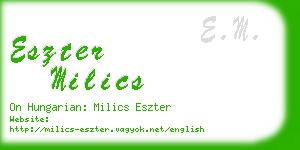 eszter milics business card